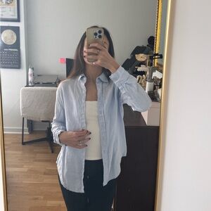 Quince Light Blue Linen Shirt